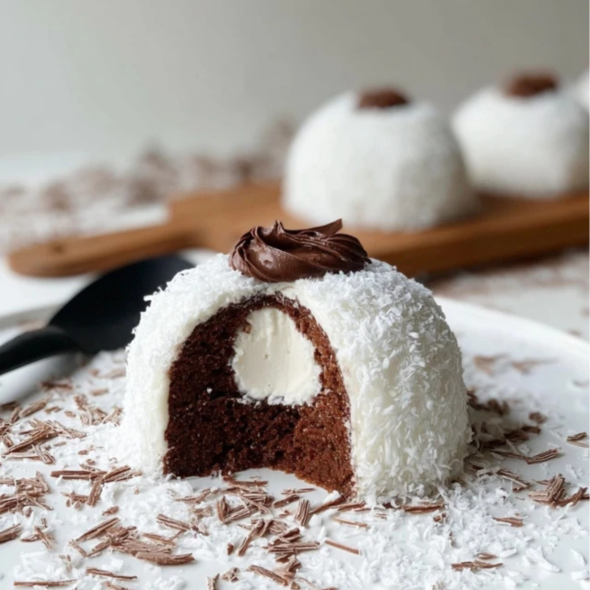 Coconut Dome with Chocolate Spread