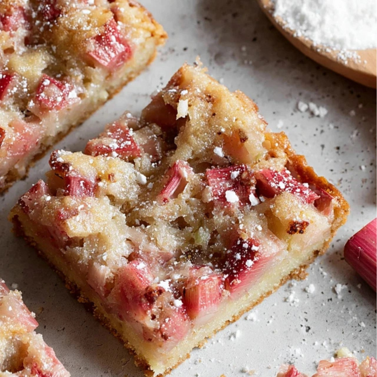 Custard Rhubarb Bars