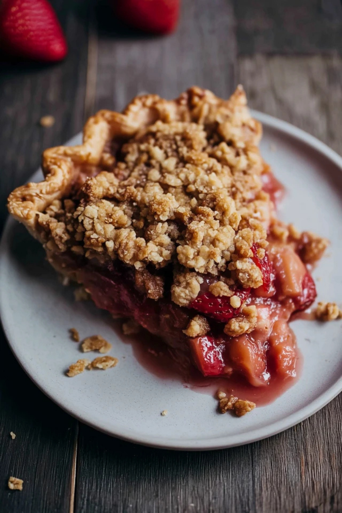 Gluten Free Strawberry Rhubarb Pie with Crumb Topping - What To Cook