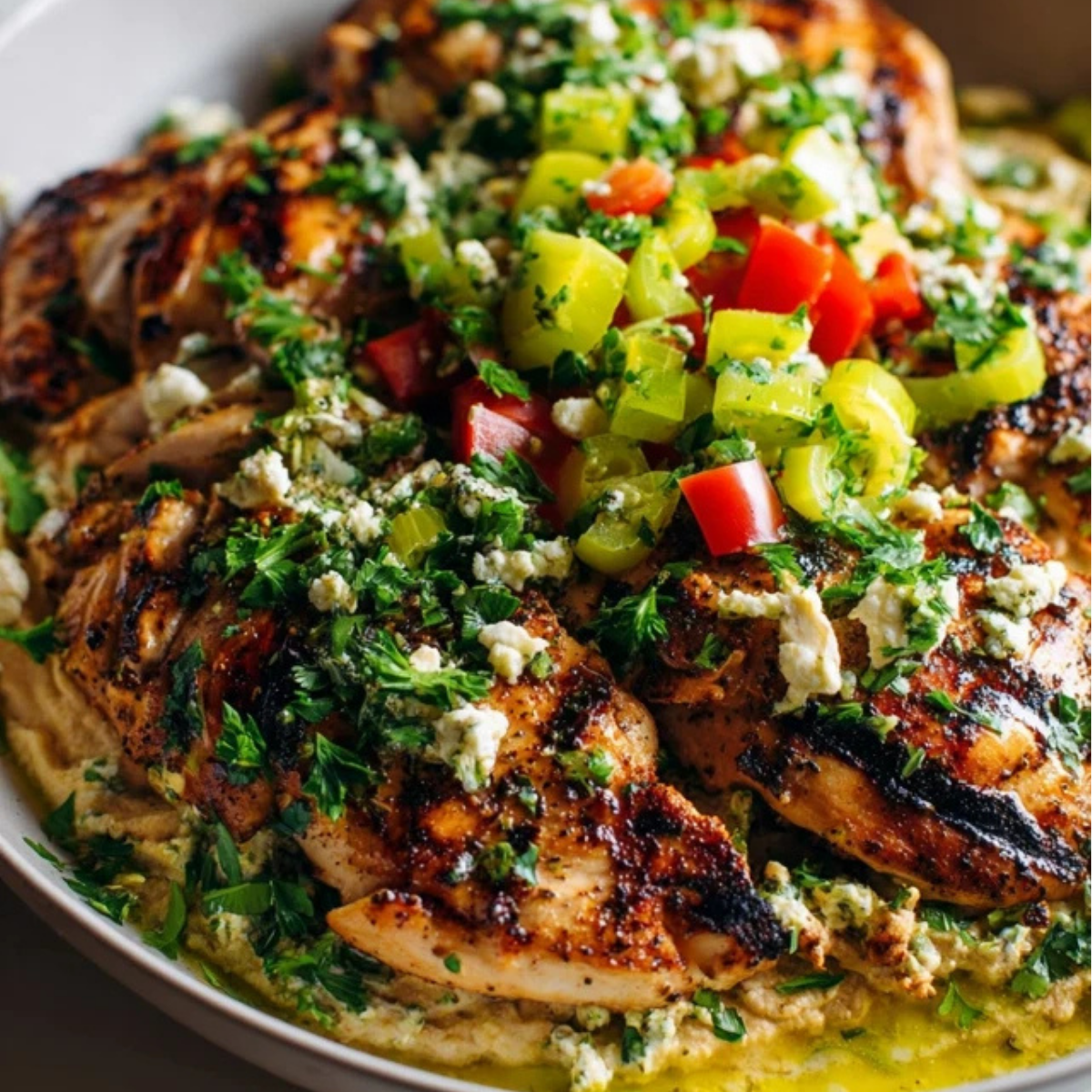 Grilled Chicken with Pepperoncini Garlic Butter