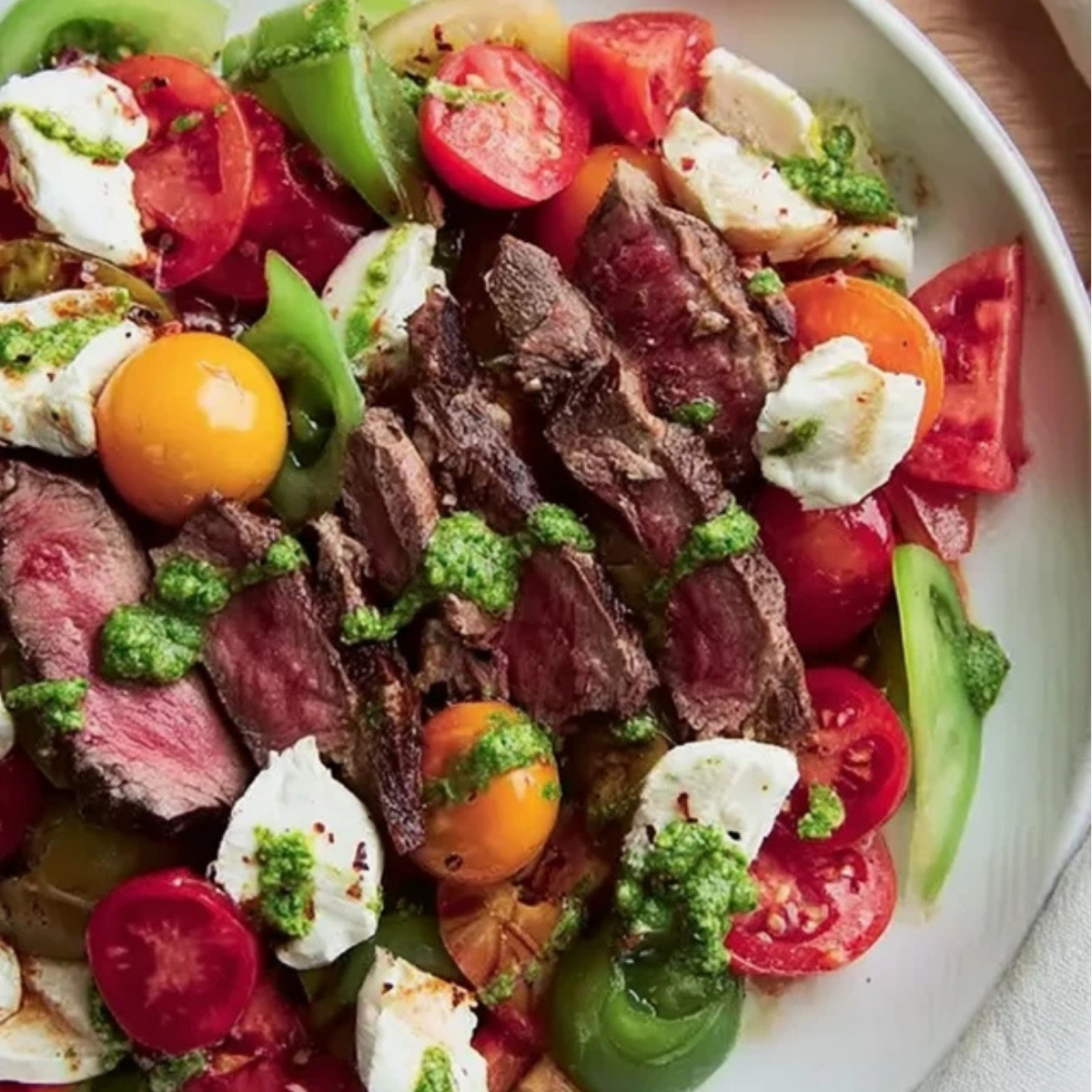 Heirloom Tomato and Steak Caprese