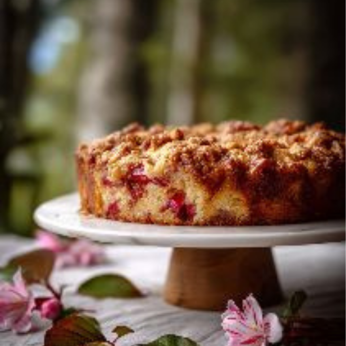 Rhubarb Streusel Coffee Cake
