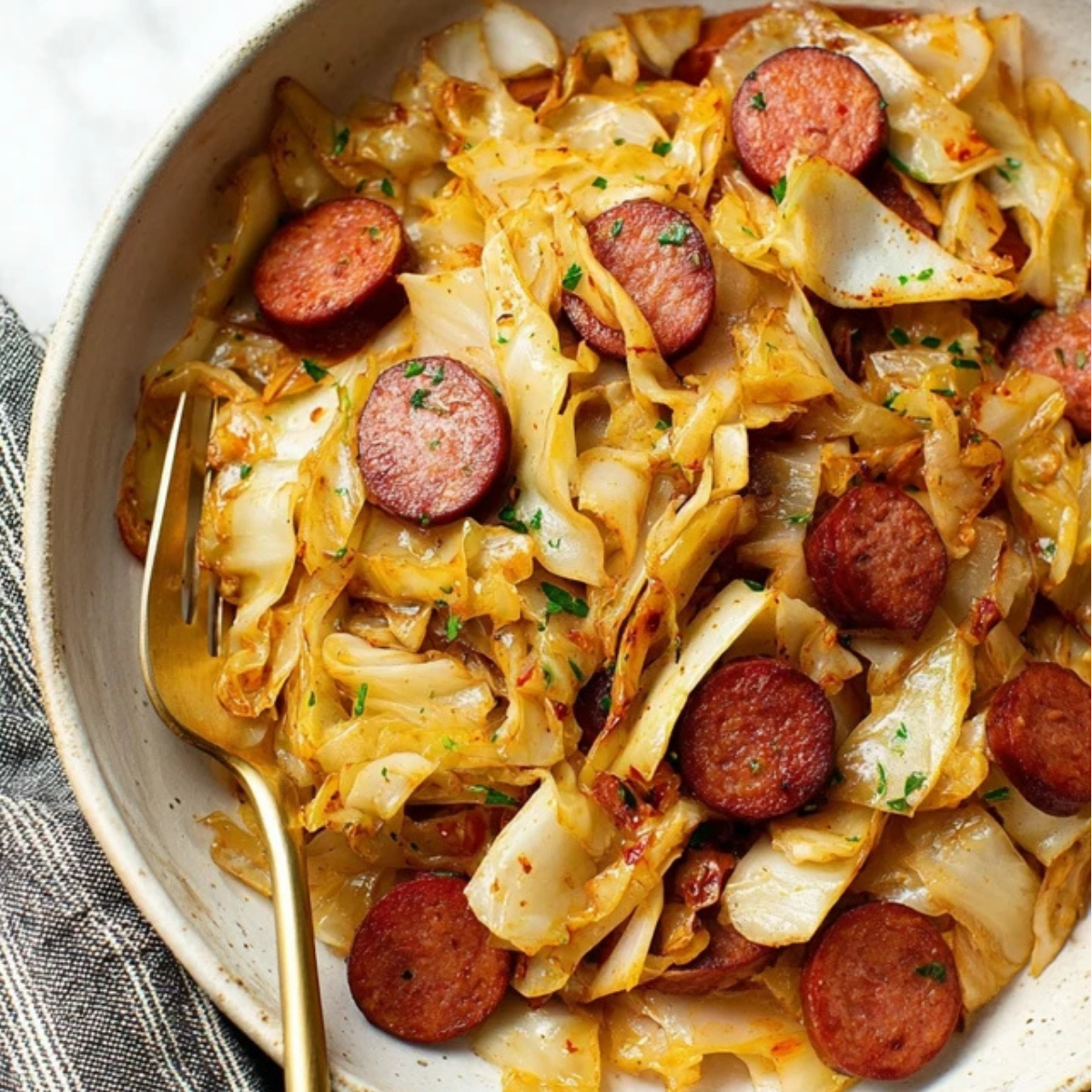 Sautéed Cabbage and Kielbasa