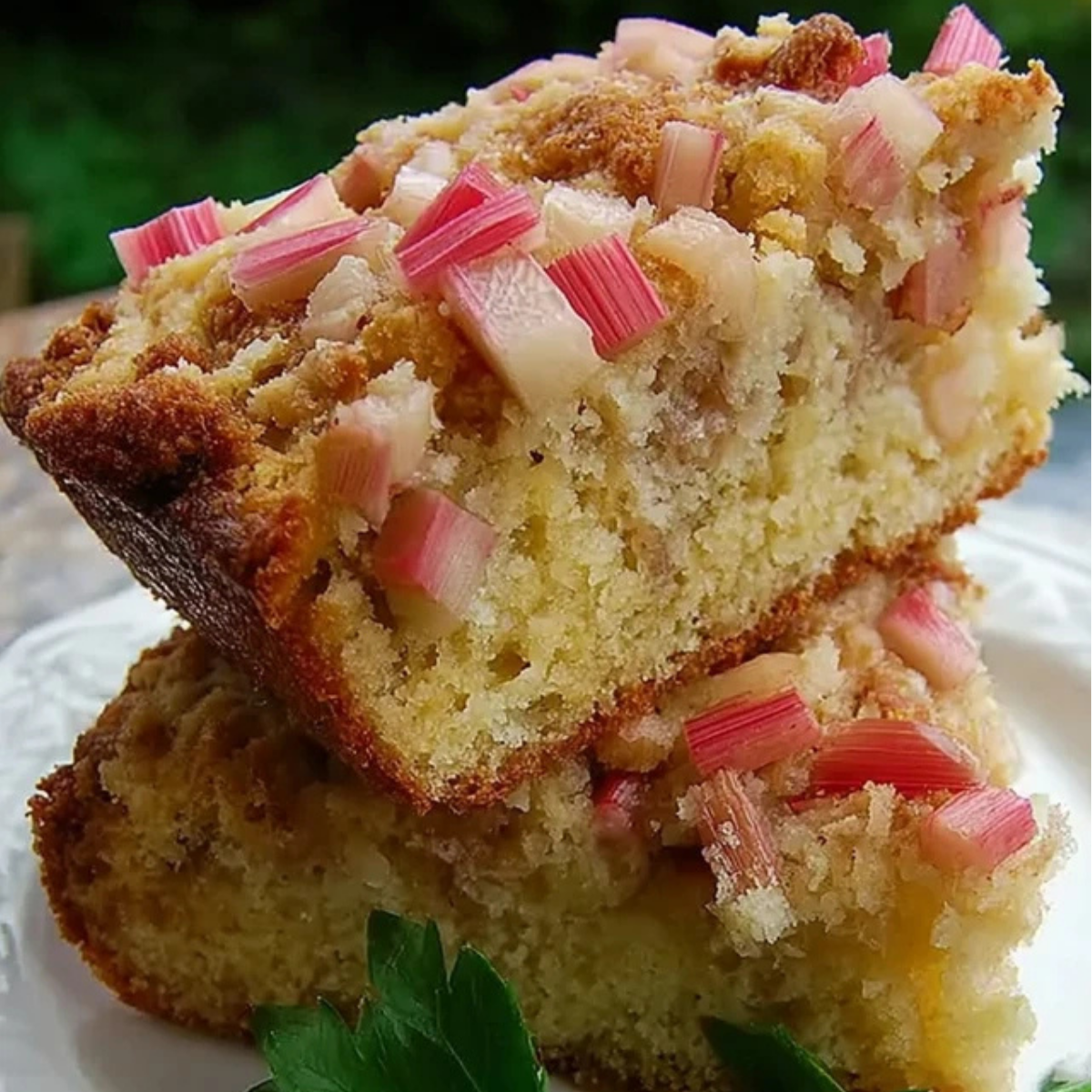 Sour Cream Rhubarb Coffee Cake