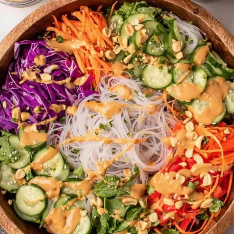 Spring Roll Salad with Peanut Sauce