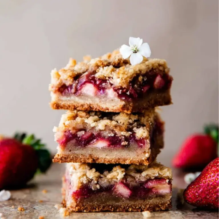 Strawberry Rhubarb Crumb Bars