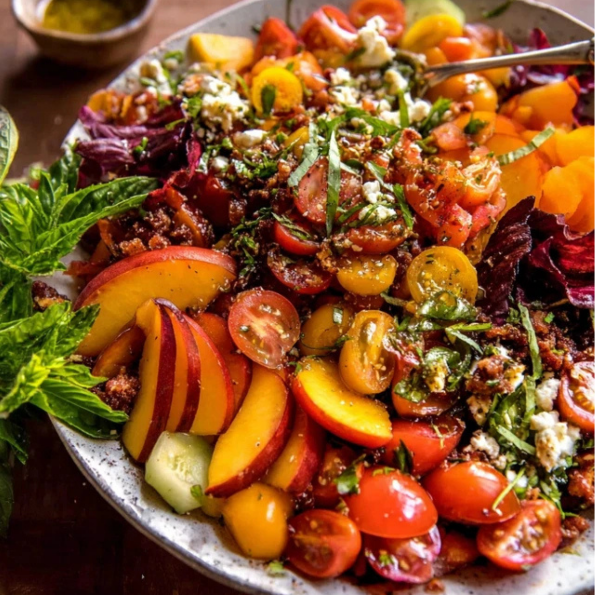 Summer Chopped Tomato Peach Salad
