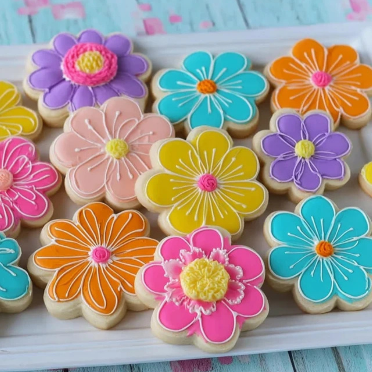 Summer Flower Decorated Cookies