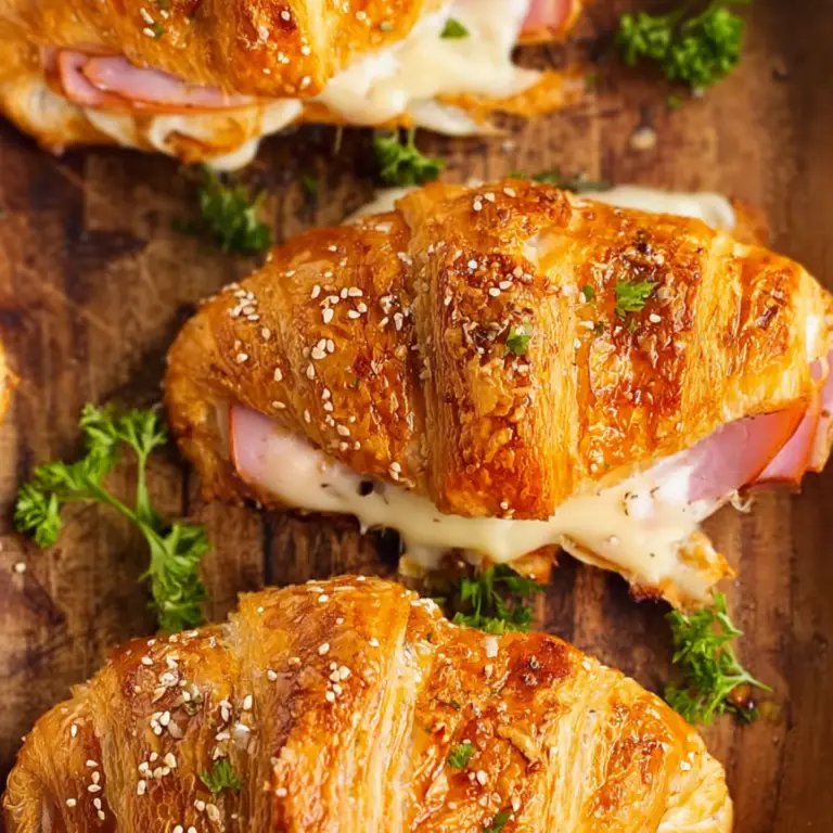Baked Ham and Cheese Croissants