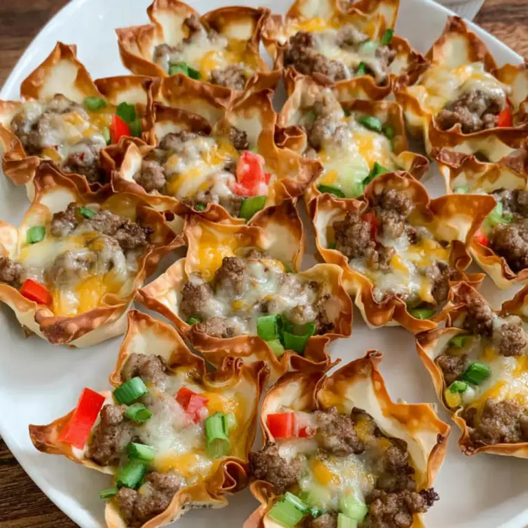 Cheesy Sausage Wonton Cups