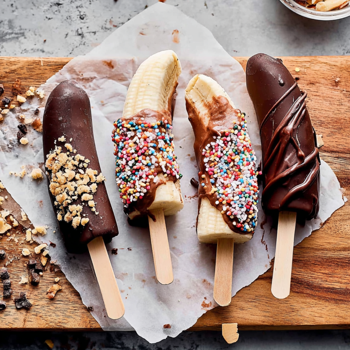 Frozen Chocolate Banana Pops