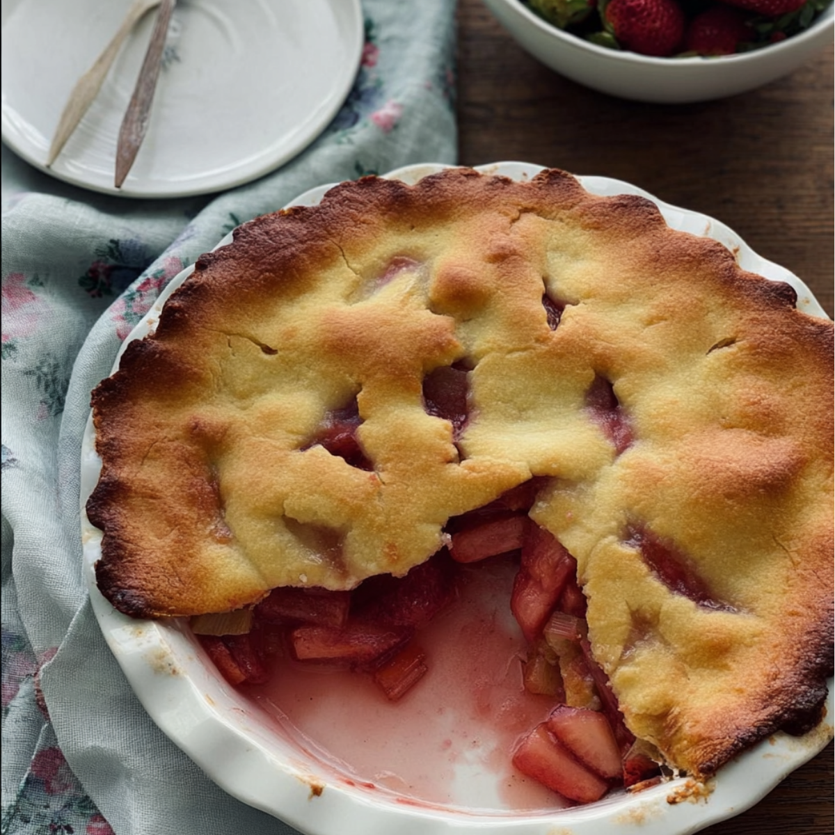 Keto Strawberry Rhubarb Pie