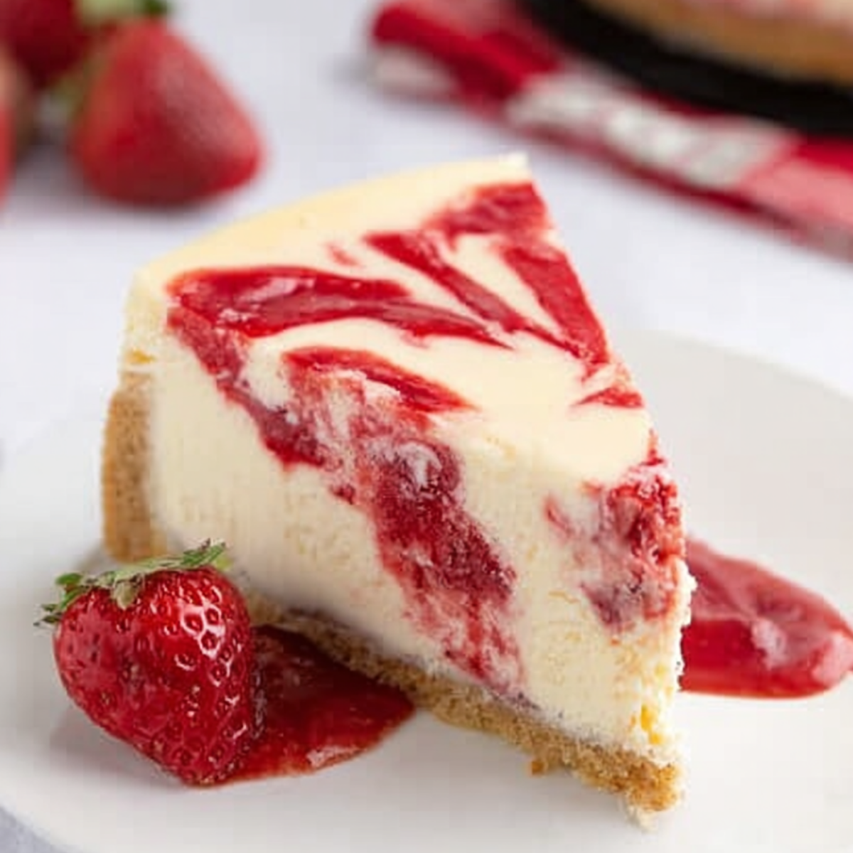 Strawberry Swirl Cheesecake